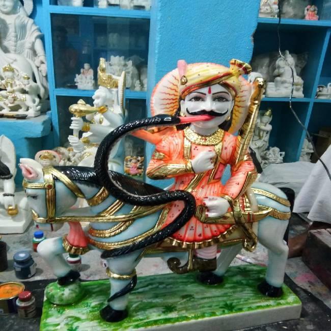 Marble Veer Teja ji Maharaj Murti 3 Feet