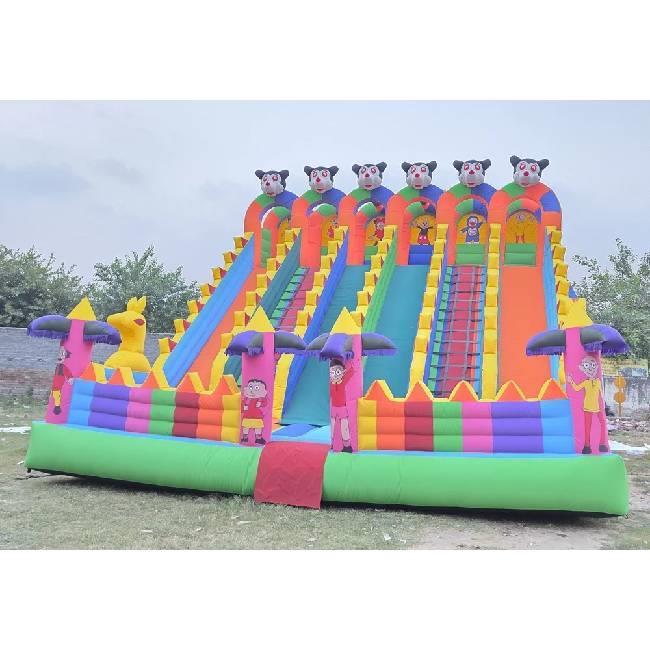 6 Line Kids Inflatables Bouncy Slide