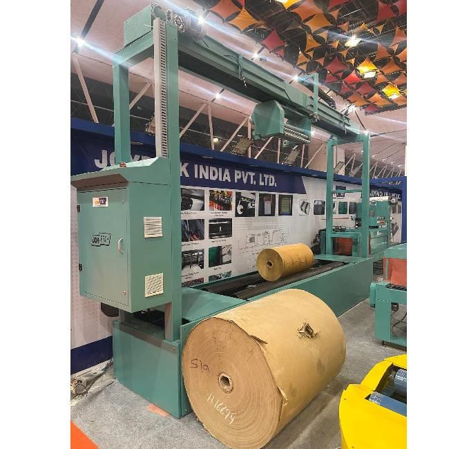 Paper reel wrapping machine