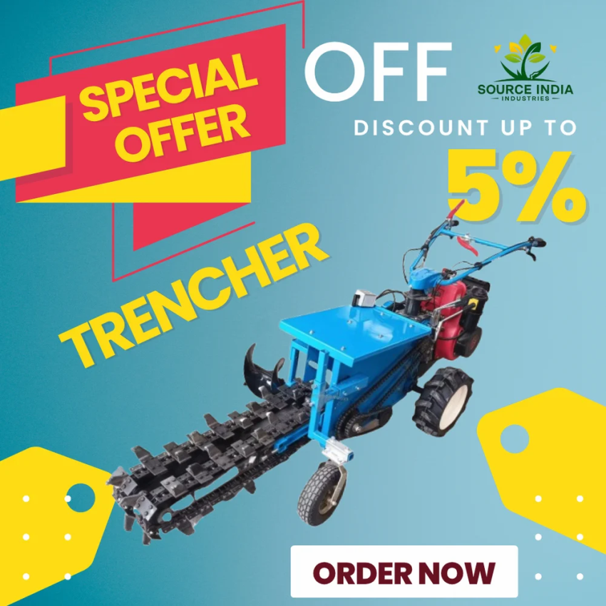 25 Hp Cast Iron PORABLE TRENCHER 15 HP,512, For Agriculture