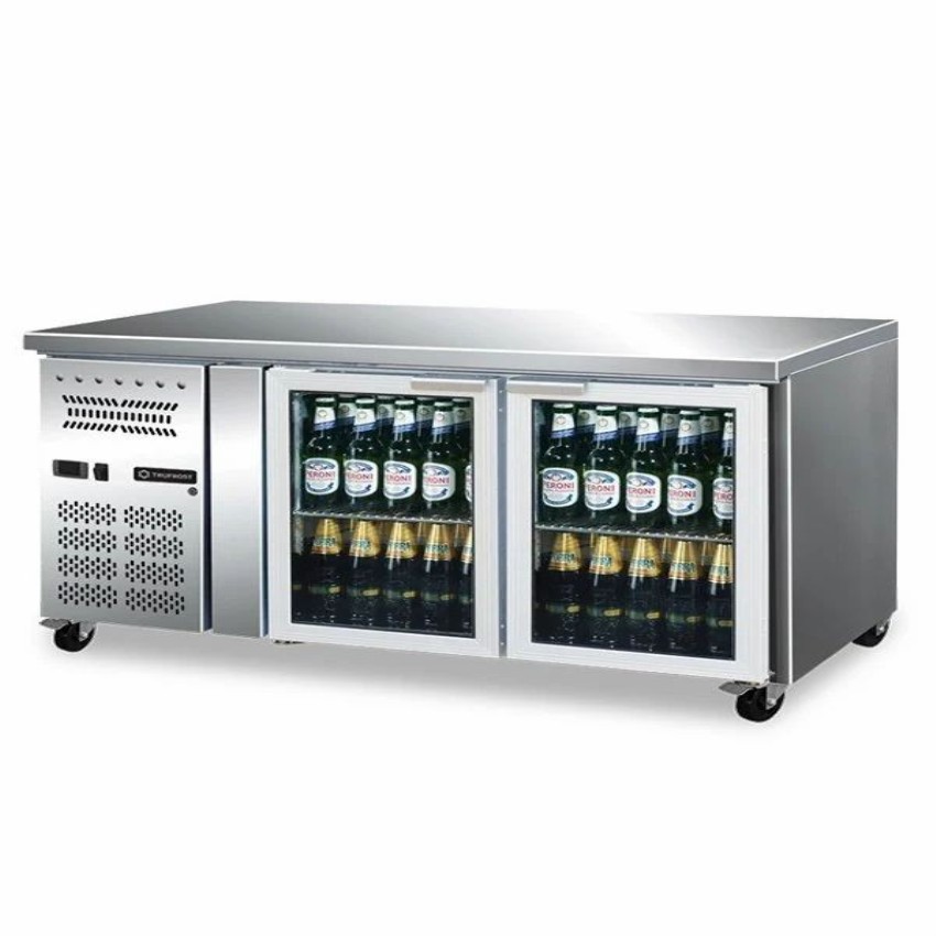 282 2 Glass Door Undercounter Refrigerator with lock