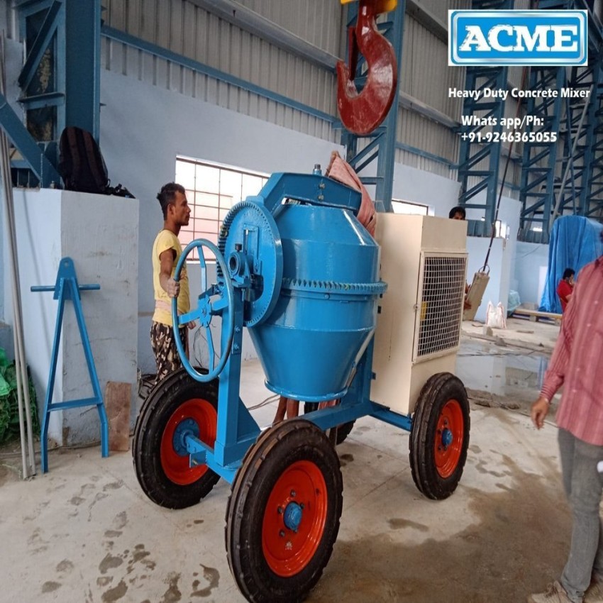 6 Hp Kirloskar Diesel Engine Semi-Automatic Hand Fed Concrete Mixer, 300 Ltrs, Capacity: 400 Ltrs