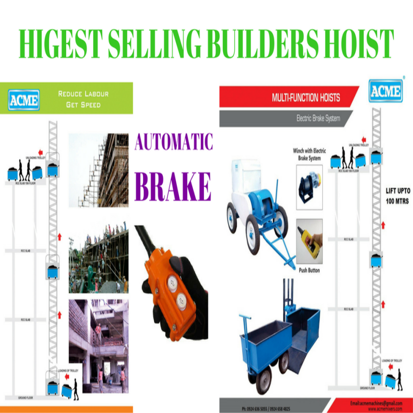 ACME 0-2 (m) Material Hoists Lift, Capacity: 1 Ton, For Industrial