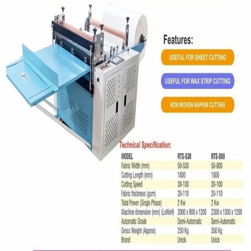 Butter Paper Reel to Sheet Cutting machine
