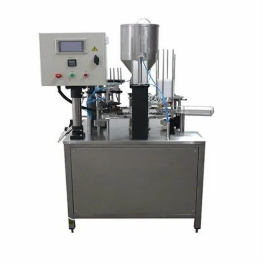Electric Automatic Cup Filling Machine, Capacity: 1000-2000 Pouch Per Hour