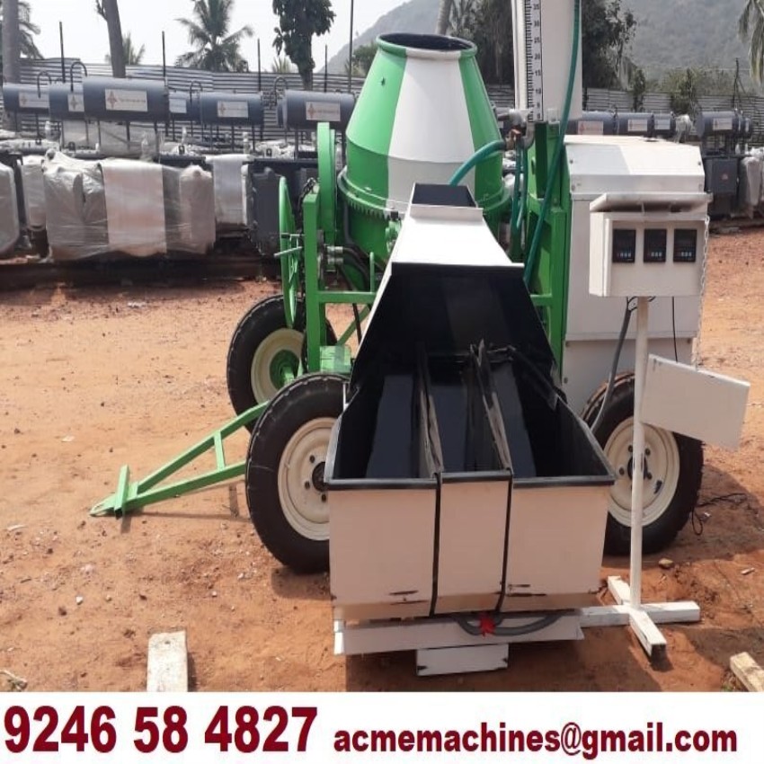 Electric Semi-Automatic 3 Bin Concrete Mixer