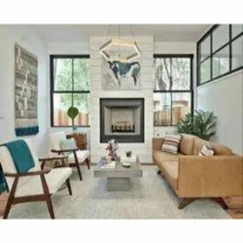 Farm House interior design services work provided wood work & furniture