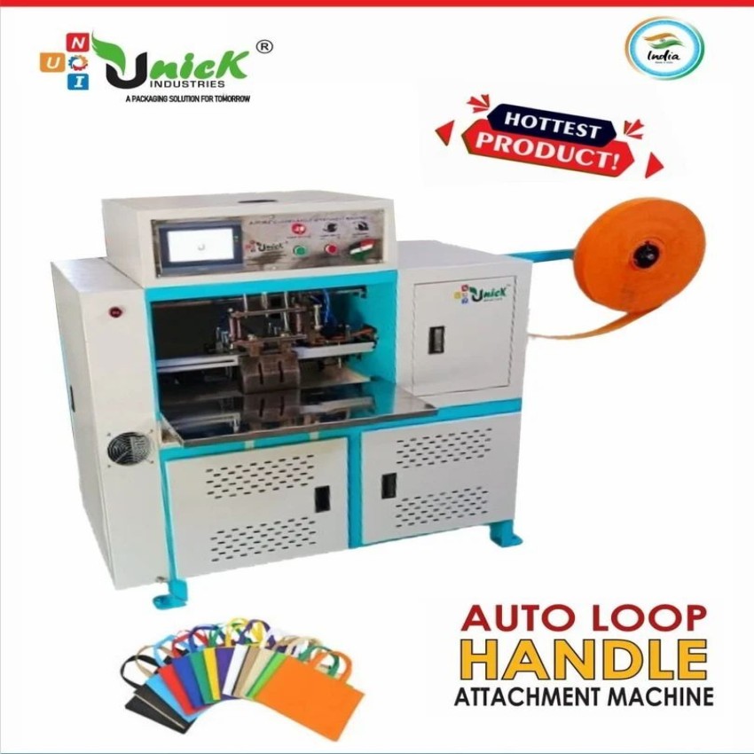 Non Woven Mini Automatic Loop Handle Machine, Production Capacity: 100 Pieces per hour