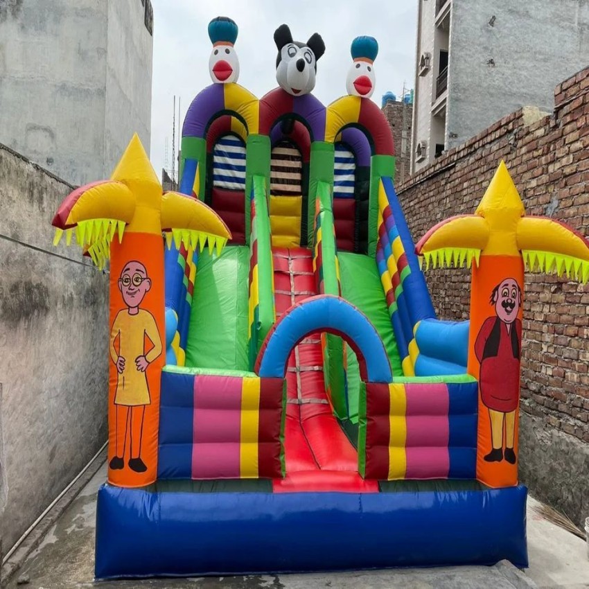 PVC Coated Fabric 3 Line Fun Mickey Mouse Inflatables Bouncy Castle