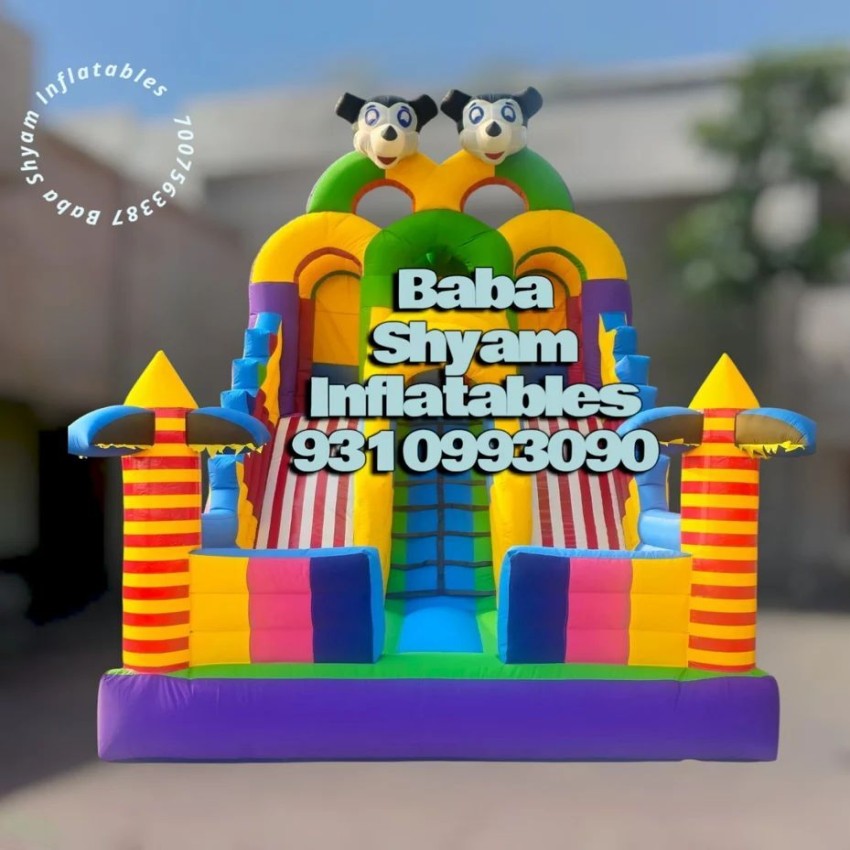 PVC Coated Fabric 3 Seliding Fun Inflatables Bouncy Castle