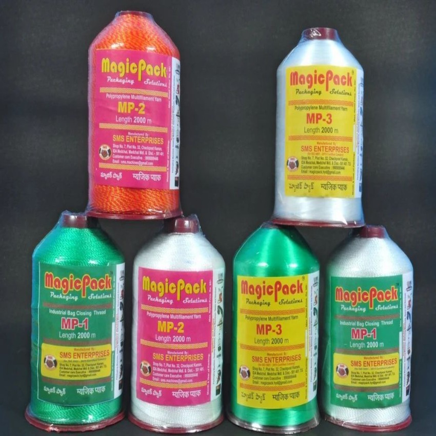 Raw White Filament MagicPack Rice Mill Thread Cones Single play, For Rice,Dal & Seed Bags Stitching, Packaging Type: Reel