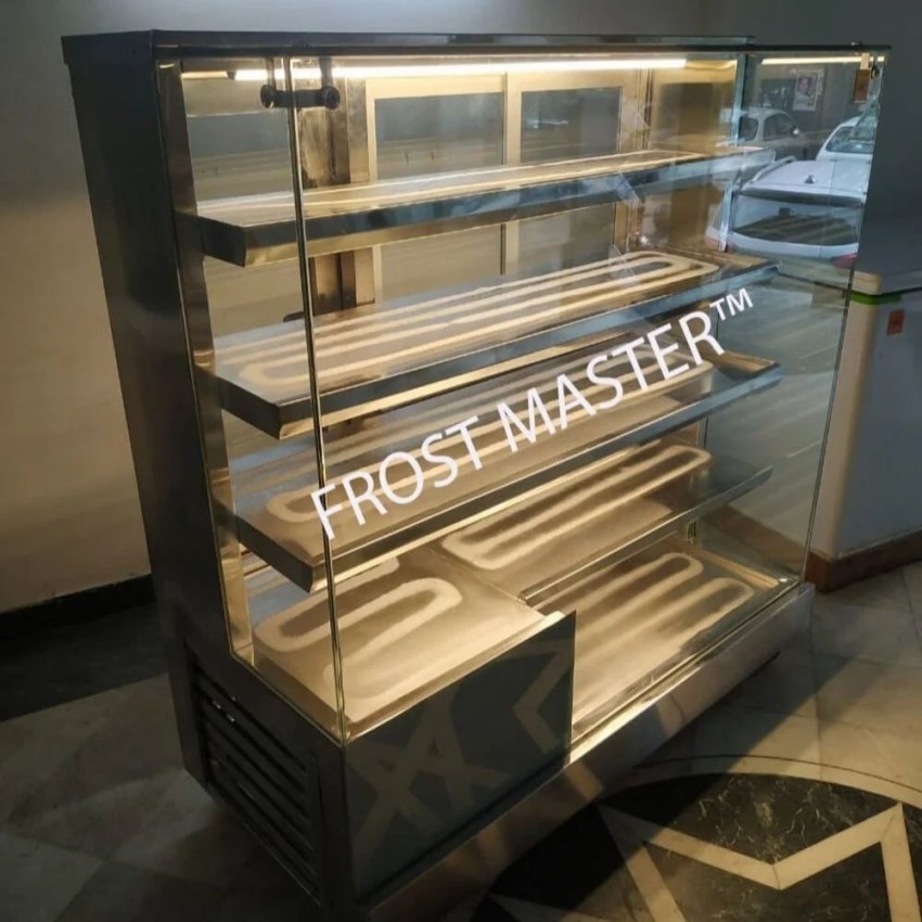 Rectangular Stainless Steel Frost Master Cake Display Counter, For Bakery