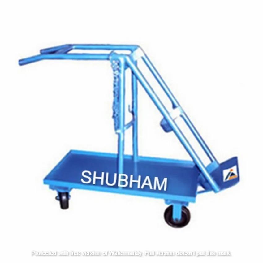 Shubham Engineering Blue Double Gas Cylinder LPG Trolley, Model Name/Number: See-107, Capacity: One Oxygen and One LPG