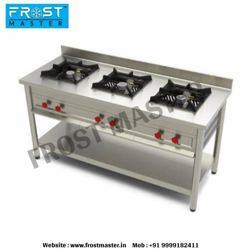Stainless Steel 3 Frost Master Three Burner Range, For Commercial