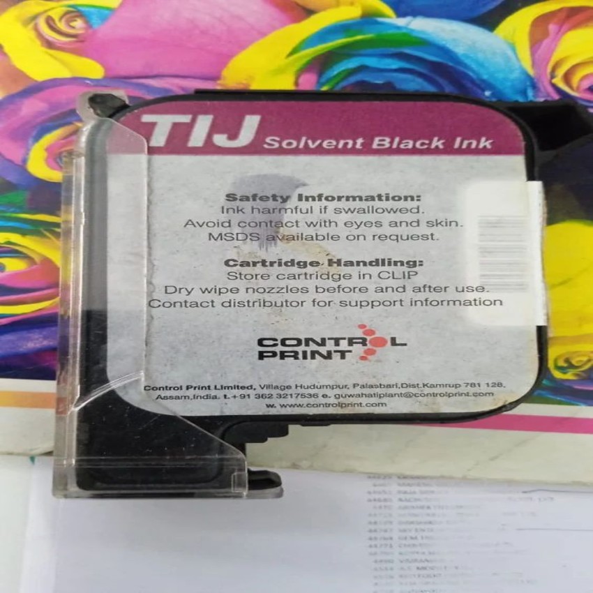 Tij Solvent Black Ink Cartridge(Control Print), Page Yield: 480 Pages
