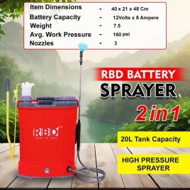 12V 8Ah RBD Battery Sprayer, 20L