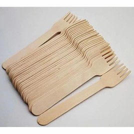 16cm Wooden Disposable Forks