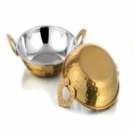 2 Pieces Stainless Steel Ss Serving Kadai, For Home