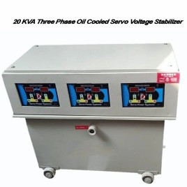 20 KVA Three Phase Oil Cooled Servo Voltage Stabilizer, For Industrial