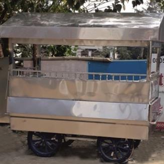 Red Stainless Steel Food Cart