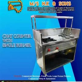 Stainless Steel Chat Counter with Single Burner