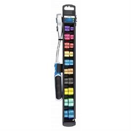 Color coded sockets set with ratchet handle 1/2″, CrV steel, 72T, 11 pcs - Hogert germany