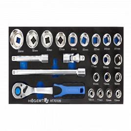 Sockets set with ratchet handle - Hogert germany
