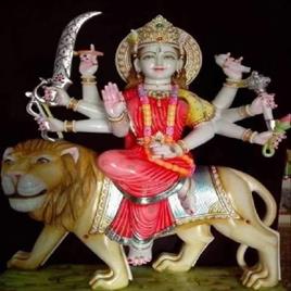 48 Inch Polished Marble Durga Mata Statue