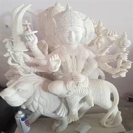 White Marble Maa Durga Statue
