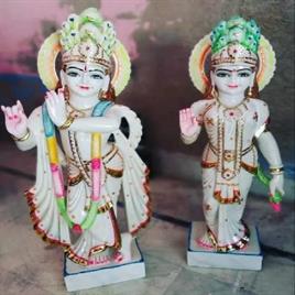 White Marble Radha Krishna Statue