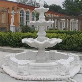 White Marble Fountain, For Garden