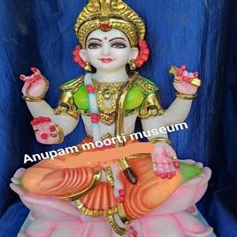 Hindu Bala Tripura Sundari Marble Goddess Statue, Temple