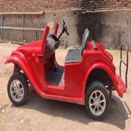 4 Seater Red Battery Operated Vintage Golf Cart, 60km, Vehicle Model: EV04R