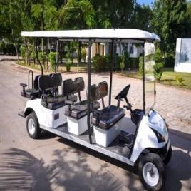 White 10 Seater Battery Operated Golf Cart, 60km