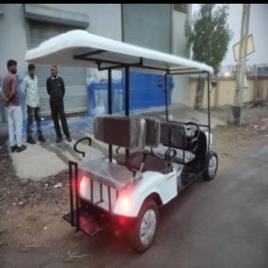 White 6-Front, 2-Back 8 Seater Golf Cart Vehicle