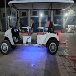 White Golf Carts Six Seater