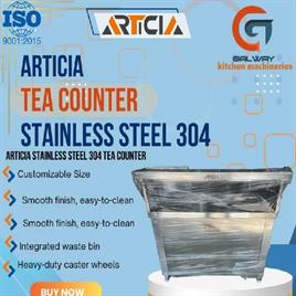 ARTICIA Stainless Steel Tea Counter, Without Burner, For Restaurant