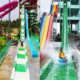 Yellow FRP Water Park Slide