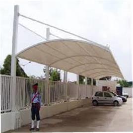 White Tensile Parking Shade