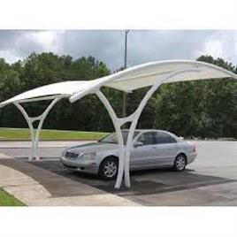 White Tensile Parking Shade