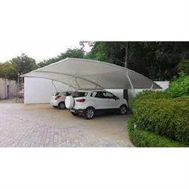 White Tensile Parking Shade