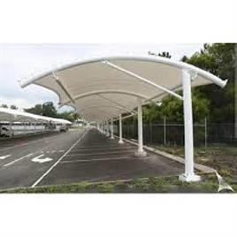 White Tensile Parking Shade