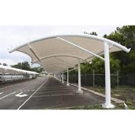 White Tensile Car Parking Structure