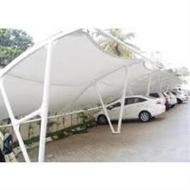 White Tensile Car Parking Structure
