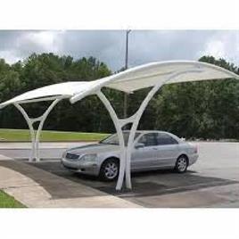White Tensile Car Parking Structure