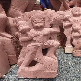 Marble Veer Hanuman Ji Red Stone 2 Feet