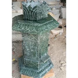 Green marble Tulsi pot