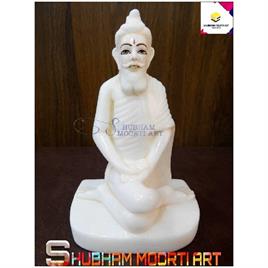 White Lokenath Baba Marble Statue, For Worship, Size: 10 Inch