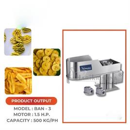 Stainless Steel Semi-Automatic Ruffles Banana Chips Machine, For Commercial, 500 kg/h