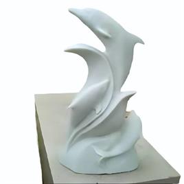 White Granite Dolphin Stone Sculpture, For Exterior Decor